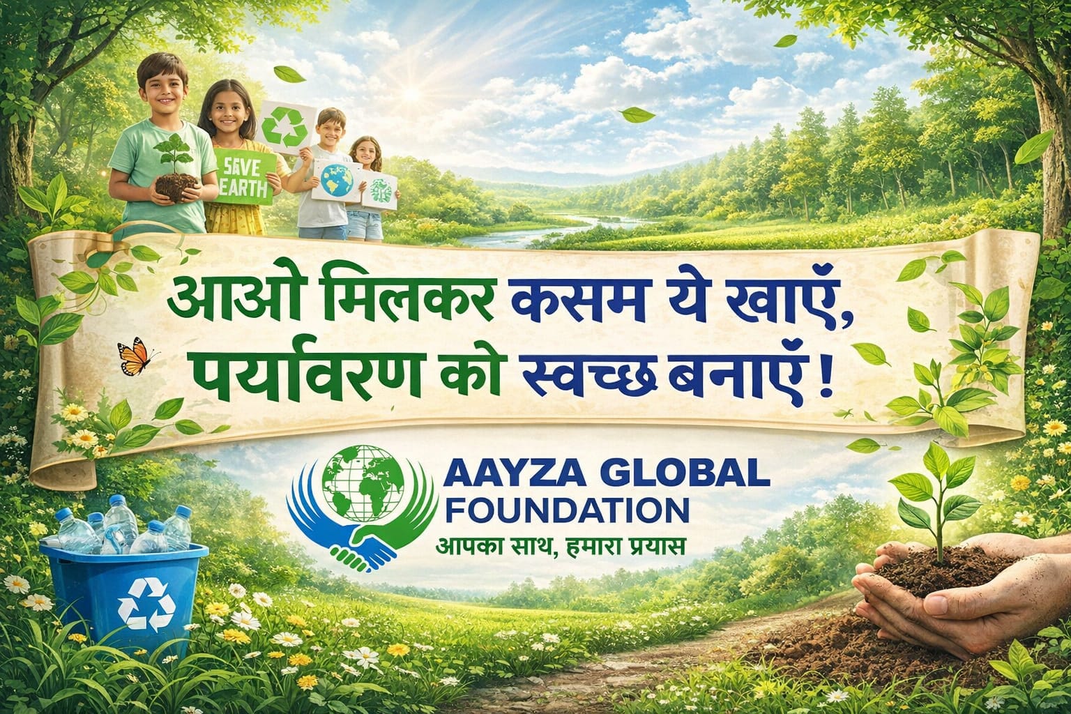 Let us take a pledge together to make the environment clean.